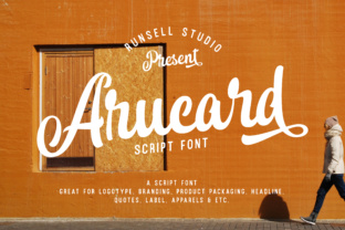 Arucard Script Typeface for Handmade Branding and Product Design
