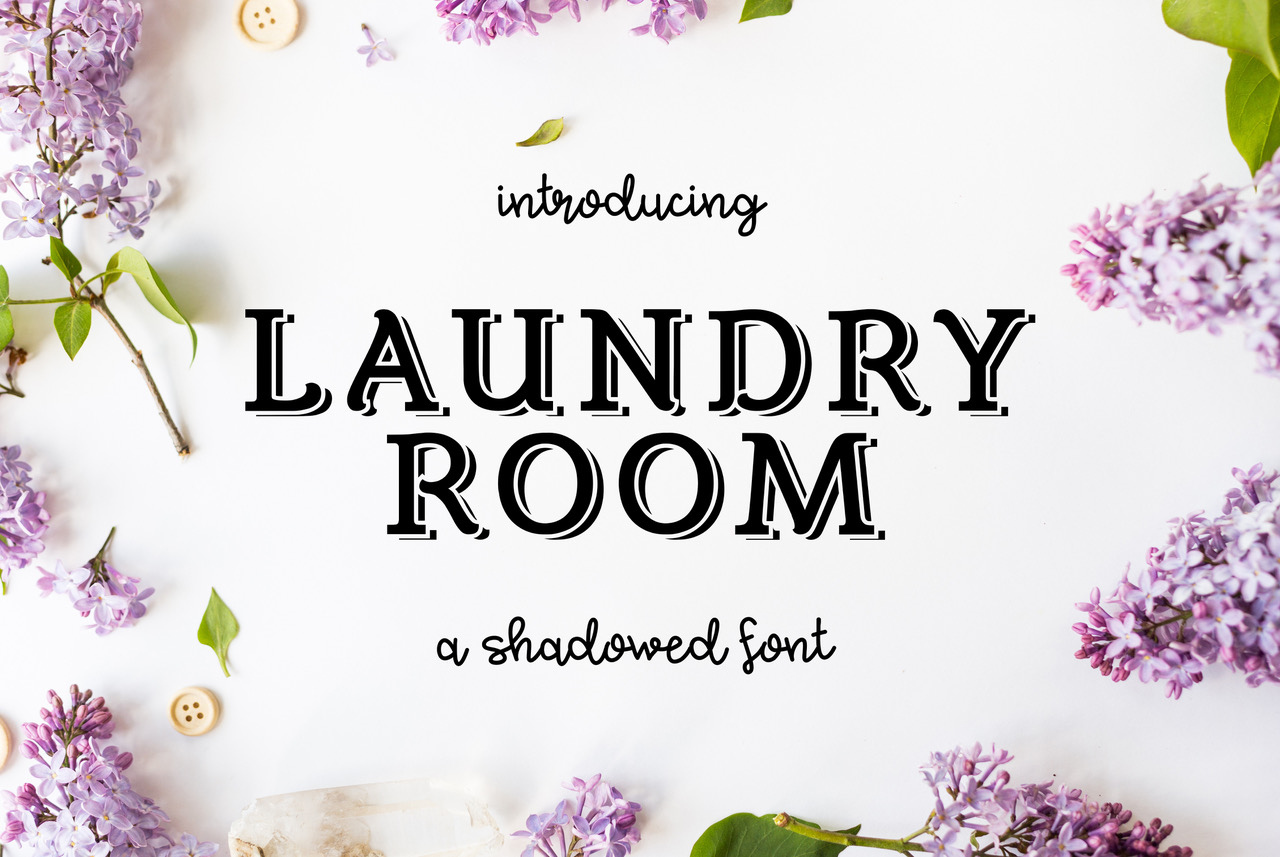 Laundry Room: A Contemporary Slab Serif Shadow Font for Bold Branding